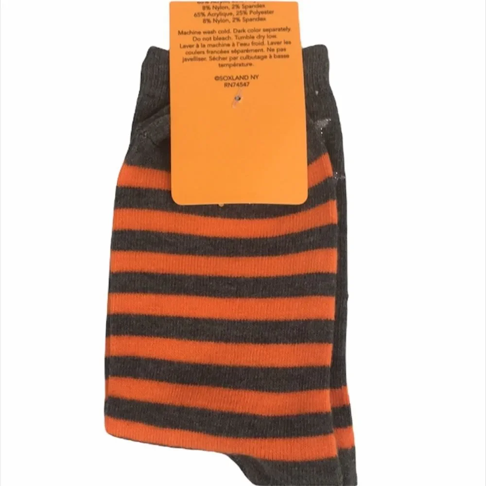 Davco Cat, Moon and Stars Striped Socks, Gray